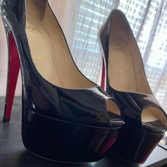 AUTHENTIC black peep toe 6” Christian Louboutin - Picture 5 of 5